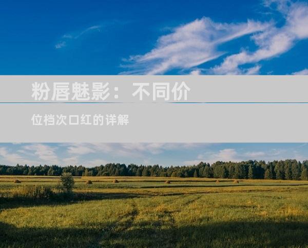 粉唇魅影：不同价位档次口红的详解